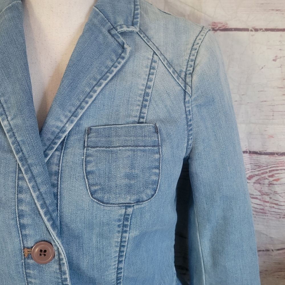 Pilcro‎ and the Letterpress Peplum Jean Jacket Size 4 - Picture 4 of 6